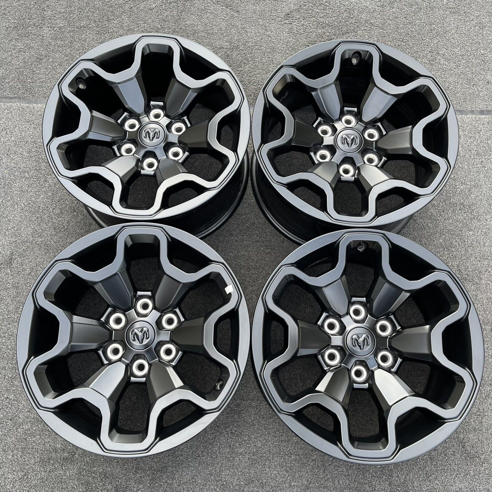 Ram Rho Rims set (4) 18 inch wheels ram trx/rho 1500 2019-2025 genuine oem satin ...